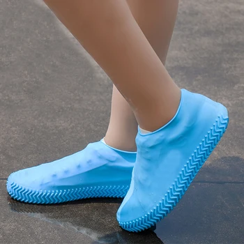 Su geçirmez botlar Kapakları Yağmur Ayakkabı Kapağı Açık Kaymaz Silikon Galoş bot galoşları Su Geçirmez Yeniden Kullanılabilir lastik çizme Unisex
