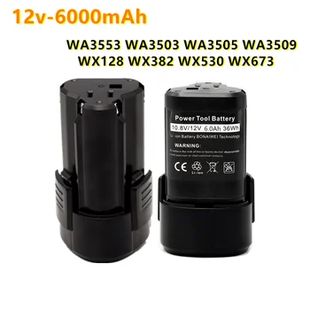 2023 Worx WA3505 12V 6000 mAh Li-İon Akku WA3553 WA3503 WA3509 WX128 WX382 WX530 WX673 ersatz pil L50