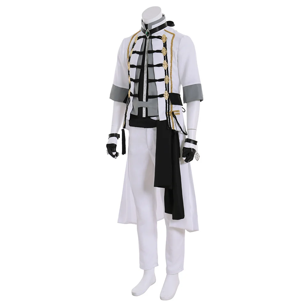 Final Fantasy VII Rufus Shinra Cosplay erkek Beyaz Üniforma Takım Elbise Tema Parti Mücadele Kıyafetler Cadılar Bayramı Karnaval Streetwear