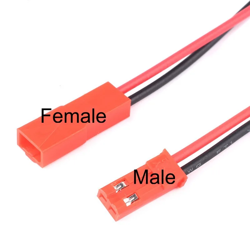 20PCS-JST Plug-in Hattı 2Pin LED Erkek Ve Dişi Fiş 2P Kırmızı / Siyah Tek kafa Kalaylı Kırmızı Kabuk Hava Modeli Bağlantı Hattı