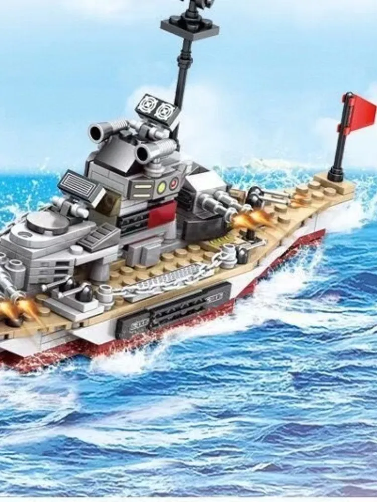 Model savaş gemisi 1000 adet yapı taşları yapı blok seti çocuk donanma gemisi savaş gemisi uçak yapı blok oyuncaklar eğitici t