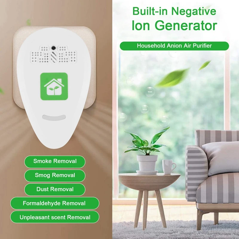 4X Plug İn Hava Temizleyici Mini Taşınabilir 5-12 Milyon Negatif İyon Hava Temizleyici Yatak Odası Mutfak Banyo Ofis İNGİLTERE Tak