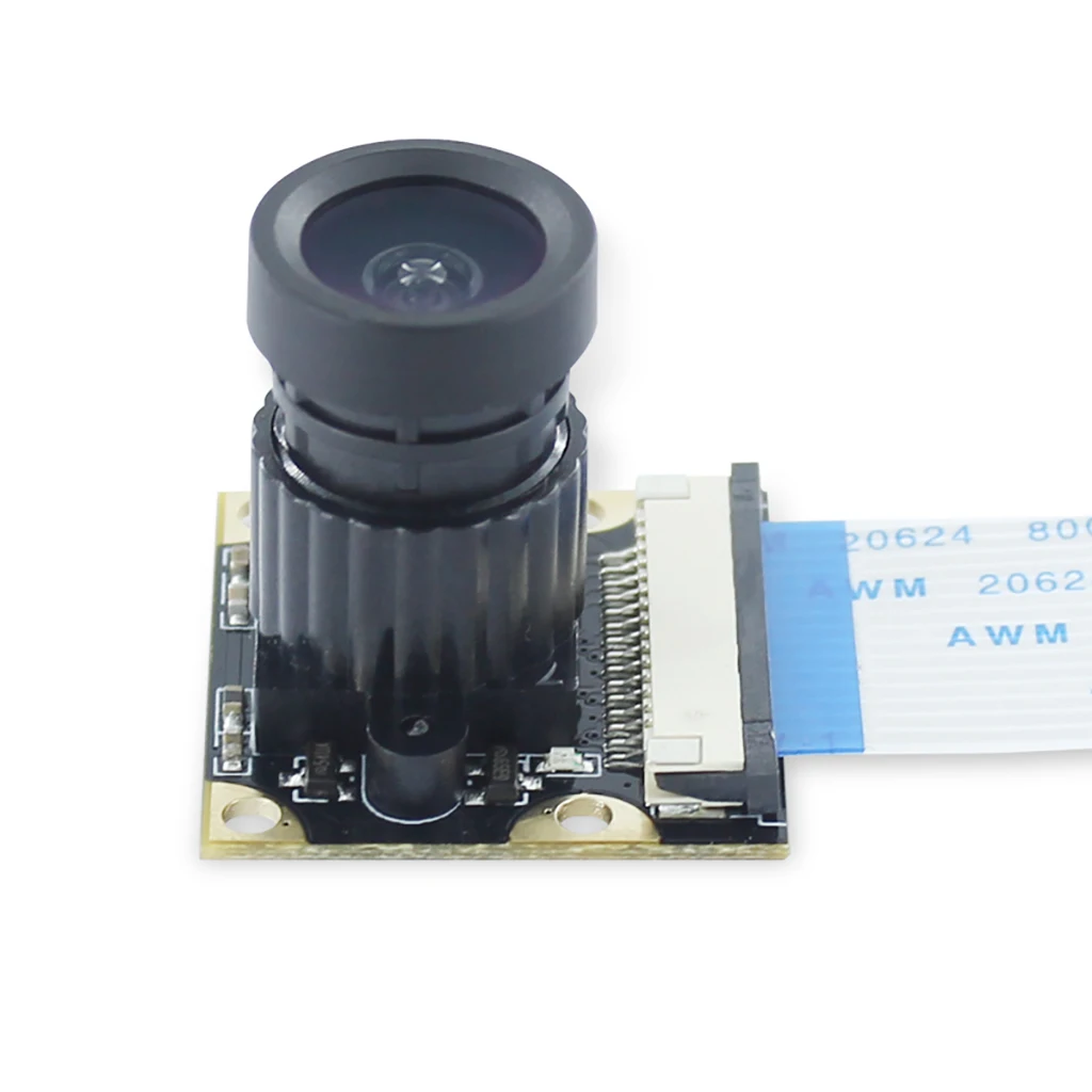 1080p Sensör Piksel Kamera Modülü Ahududu Pi için 4B/3B+/3B/2B Manuel Odaklama 222° Panoramik Geniş Açı Kızılötesi Gece Görüş