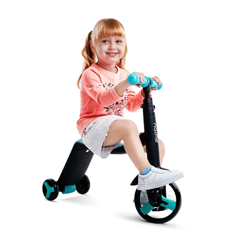 Toptan 3 in 1 çocuk scooter ile koltuk çocuklar 3 tekerlekli kick üç tekerlekli bisiklet çocuk denge bisikleti