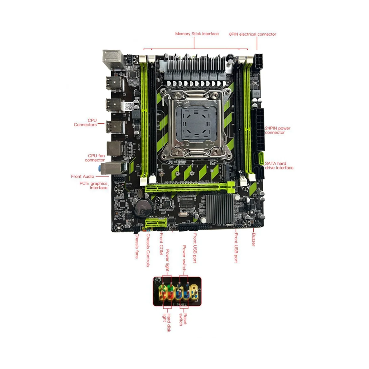 X79G LGA2011 Anakart + E5 2670 V2 CPU + 4X4G DDR3 RAM + Termal Gres + SATA Kablosu Desteği M. 2 NVME PCIE X16 USB2.0 SATA3. 0