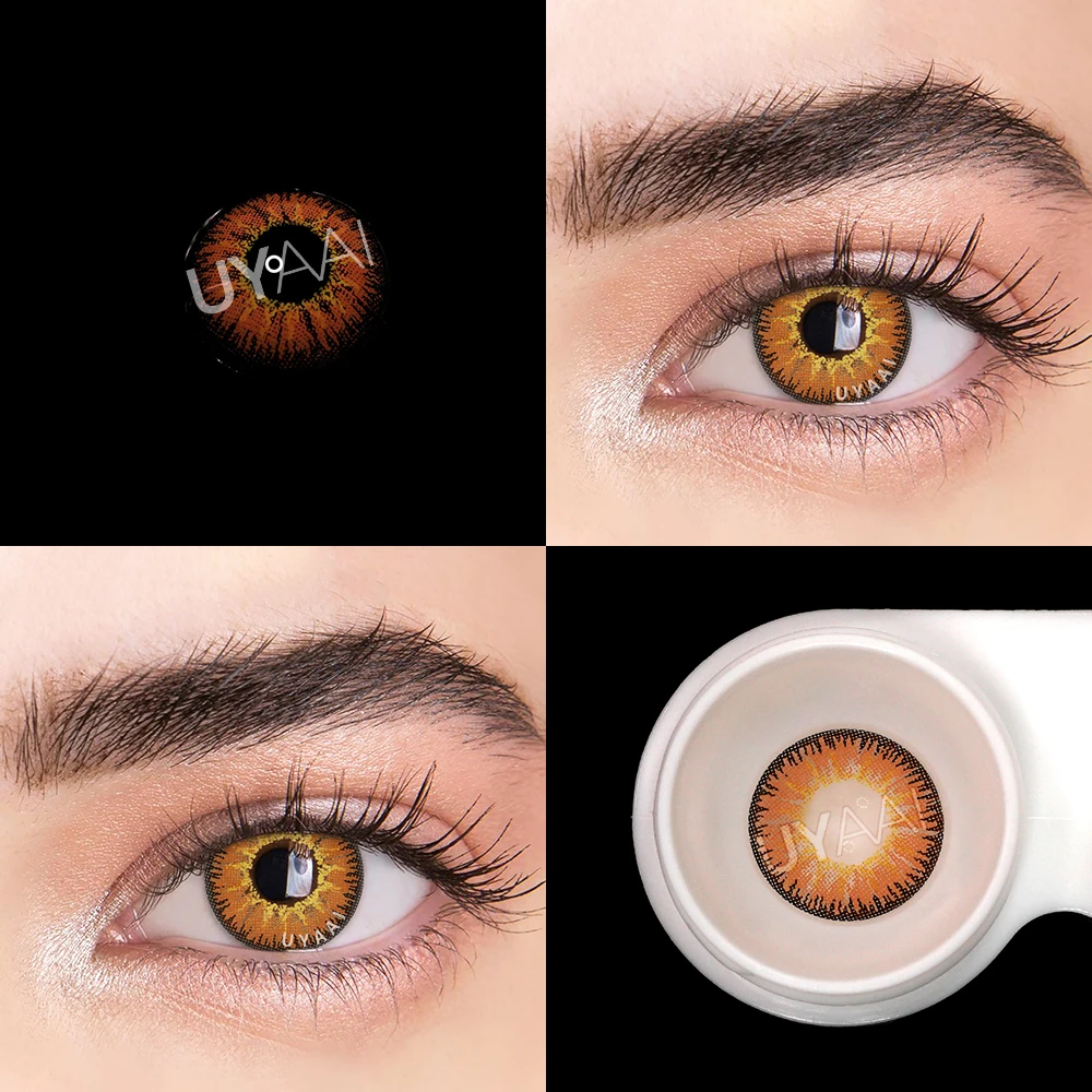 UYAAI 1 Çift Cosplay Lensler Anime Aksesuar renkli kontakt lensler Jujutsukaısen Anime Lensler Nobara Lensler Kahverengi Lensler