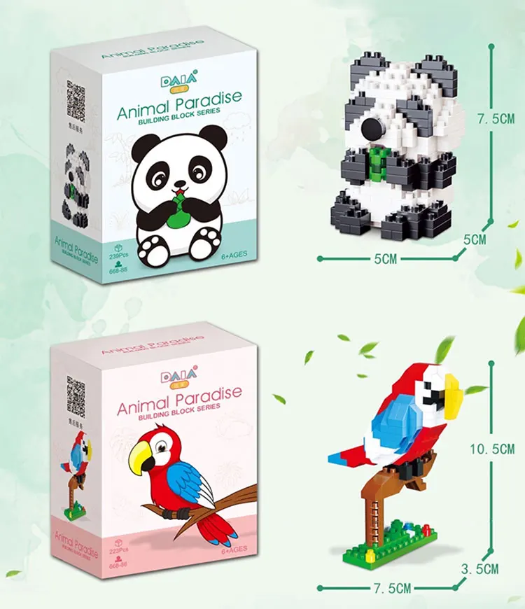 Kawaii Panda Yapı Taşı Yaratıcı Dıy Monte Sevimli Mini Hayvan Tuğla Kitleri Çocuklar için Eğitici Oyuncaklar Modeli Süs