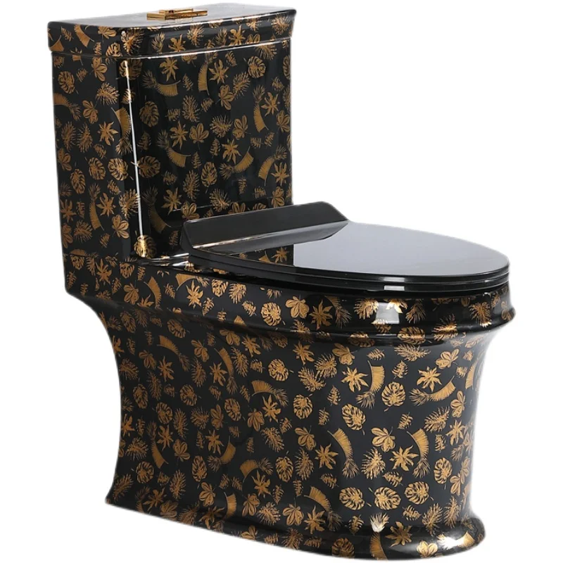 Ev Siyah Seramik Renk Sifon Süper Tuvalet Dilsiz Deodorant Pompalama Büyük Çaplı Tuvalet