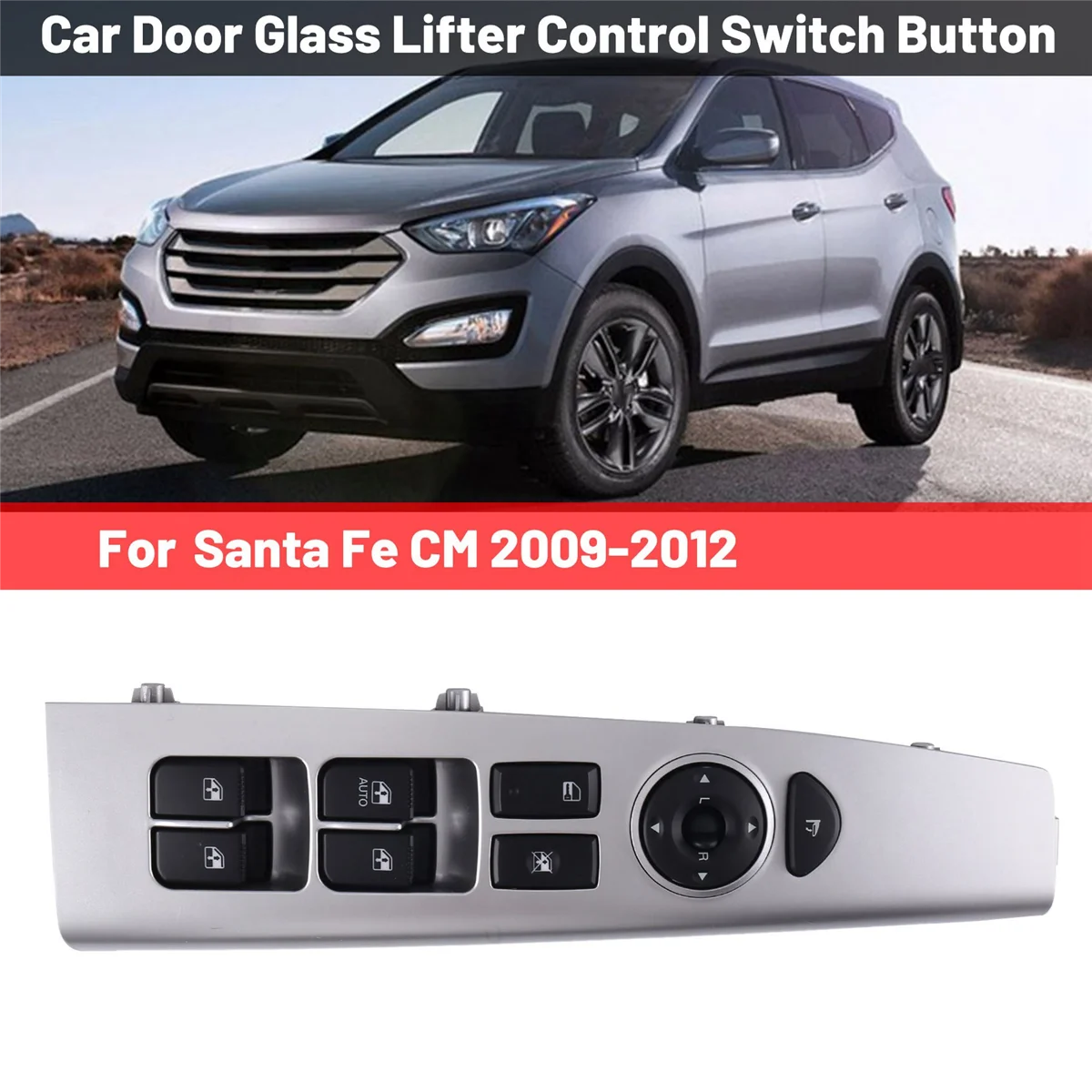 Araba Kapı Camı Kaldırıcı Kontrol Anahtarı Düğmesi Ana Yan Pencere Anahtarı LH Hyundai Santa Fe CM 2009-2012 935702B100S4