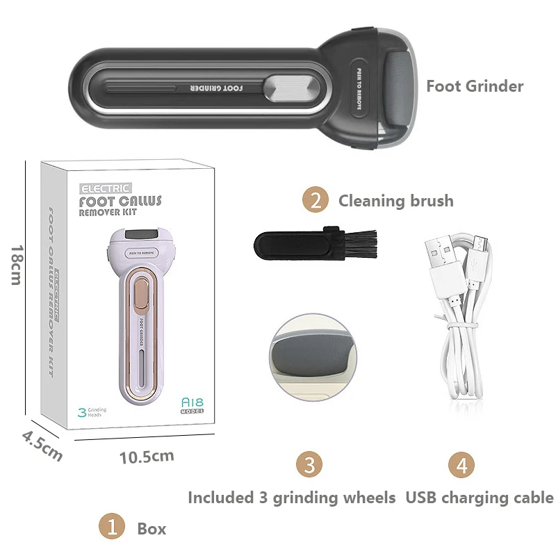 Elektrikli Ayak Nasır Sökücü USB Şarj Edilebilir Ayak Değirmeni Kaldırmak için Ölü Cilt ve Nasır Ayak Dosya Ayak Bakımı Araçları