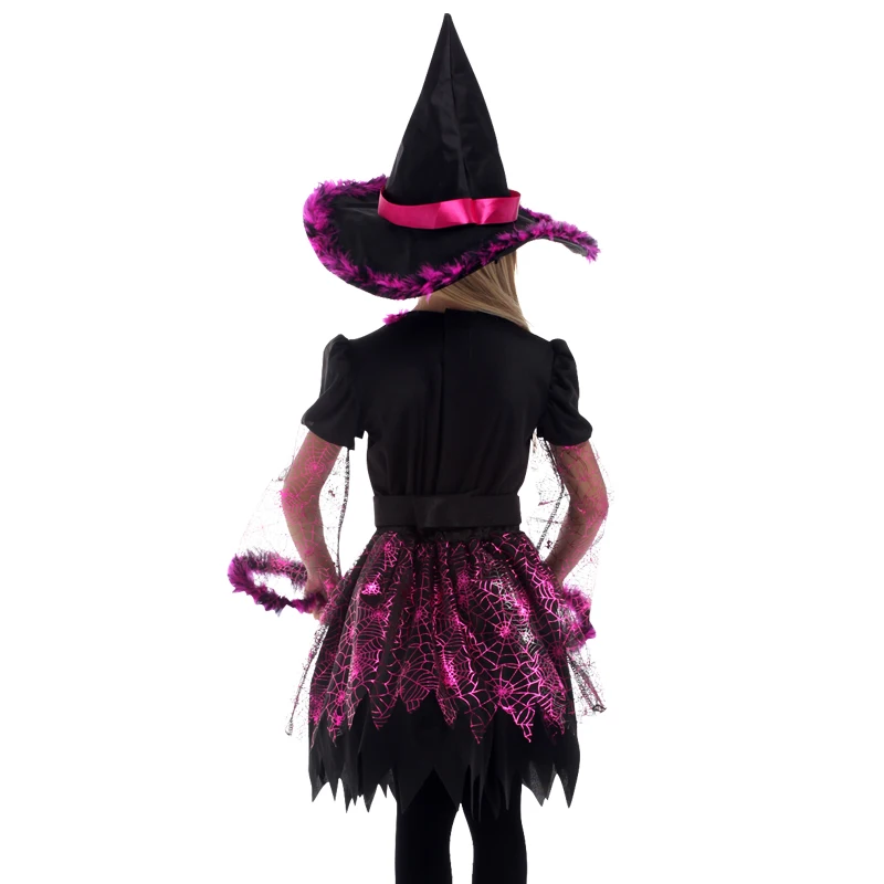 Çocuklar Cadı Kostüm Cosplay Örgü Tutu Elbise ile Sivri Şapka için Noel parti giysileri