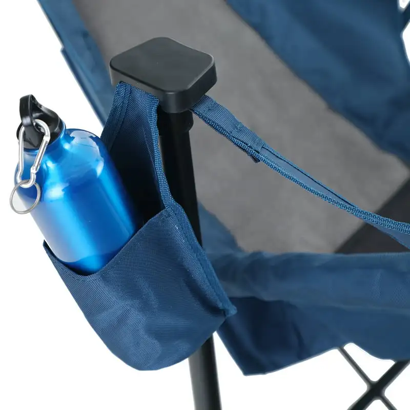 Katlanabilir Hamak Kamp sandalyesi Bardak içecek Tutuculu, Mavi