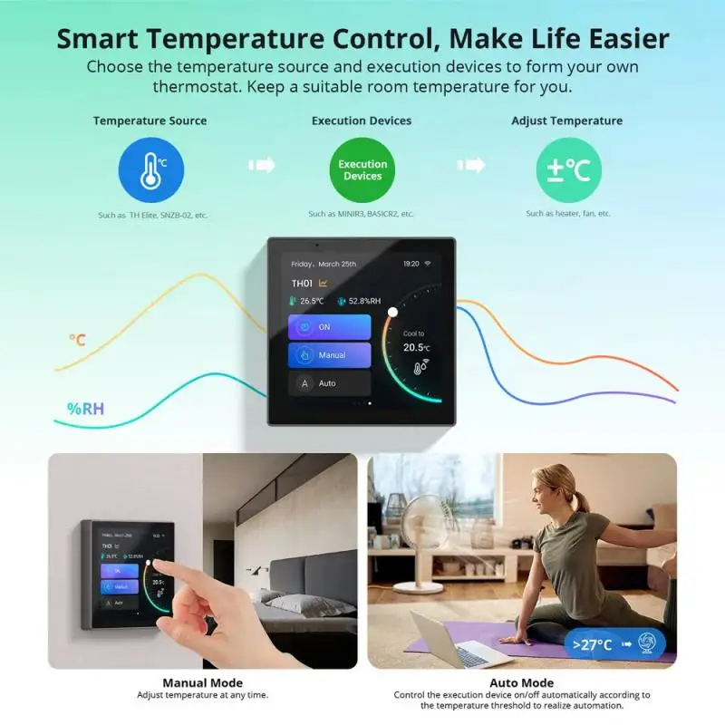 SONOFF NSPanel Akıllı Ev Kontrol Paneli Akıllı Sahne Duvar Anahtarı Wifi Akıllı Ev Termostat Ekran Anahtarı Alexa İle Çalışır Sıcak